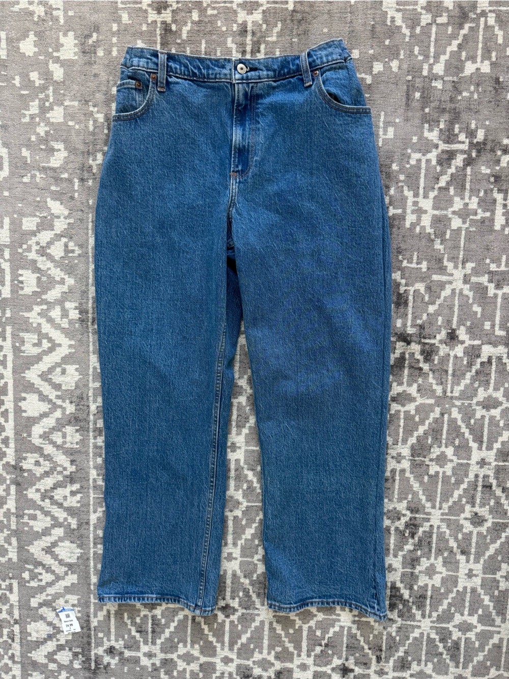 33S Abercrombie & Fitch Curve Love Low Rise The Baggy Blue Denim Jeans elastic